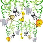 My Party Suppliers Safari Animal Jungle Ceiling Hanging Swirl Decorations