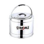 Rajali Silver Stainless Steel Container Casserole With Side Handles, 30 L