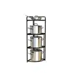 Golden bird Multipurpose Corner Shelf Rack Multilayer Pot Rack Storage Organizer Stainless Steel Shelves Shelf Holder (4 Tier)
