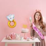 SPECIALYOU.IN 4 Items Bride to be Props for Bachelorette Party includes Bride to be Sash, Golden Cake Topper, Bride Headband and Ring foil balloon Bride to be Decoration