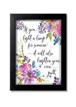 Blue Nexus Light in the Darkness Motivational Inspirational Quotes Wall Poster with Wall Frame Room Art Painting Collection A4 size 10x13