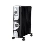 Warmex OFR-11 - Room Heater with Fan, Oil Filled Radiator - 11 Fin 1000/1500/2500 watt 3 Heat Setting Power Indication Light, Adjustable Thermostate 1 Year Warranty (Black)