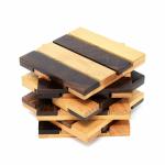 Hashcart Wooden Square Coaster Set for Hot & Cold Drinks/Coffee Mugs Coasters - Wooden Reversible Coasters (Set of 6)