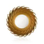 Satyam Kraft Gold Fiber Wall Mirror 9 X 9 inch