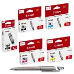 CANON PGI 780 XL BK & CLI 781 XL B/C/Y/M Ink Cartridge (SET OF 5) with 3in1 Multi-Function Creative Mobile Phone Stand