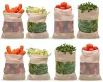 Asfun Cotton Beige Vegetable Storage Fridge Bag (Pack Of 12)