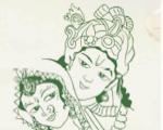 UD Unique Decor Radha Krishna 90010 Designer Wall Stencil Reusable Wall Painting Stencil for Home / Office Decoration Wall Stencil Stencil (Pack of 1, Religious)