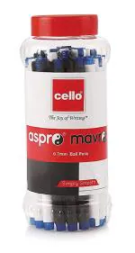 BIC CELLO Aspro Mavro Ball Pen, Pack of 25 pens, ( Blue )
