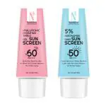 NutriGlow Hydrating Sunscreen Combo, 5% Niacinamide Daily + Hyaluronic Hydrating Shield, No White Cast 50gm Each