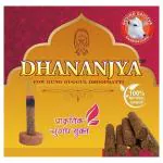 DHANANJYA Desi Cow Dung Guggul Dhoop Batti Organic Guggal Incense sticks 2.5 inch - 60 piece