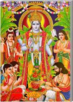 Surmul Multicolor Sunboard Medium Gods Wall Poster Lord Vishnu Ji Gods Photo