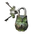 Robin Export Company Brass Beautiful Padlocks with Two Keys Collectible Locks (Owl-Brass)