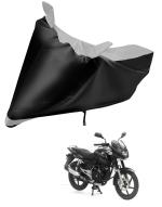 Auto Hub Bike Body Cover for Bajaj Pulsar 180 , Dustproof UV Protection water resistant Custom Fit Cover-(Black-Silver )