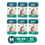 ELDURO Premium Range Adult Taped Diaper Pack of 6 (Medium, 10 Pieces Per Pack 60 Pieces)