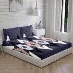STYLESPACE BY ISHA Unique Diamond Printed Cotton Bedsheet for Double Bed with 2 Pillow Covers Breathable Wrinklefree and Super Soft Cotton Bedsheet King Size Bedsheet for Double Bed (230 X 250 CM)