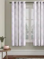 La elite White Color Transparent Polyester Readymade Eyelet Curtains 7 x 4 ft (2 pcs)