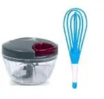 Blue Wonder Vegetables Plastic Dori Chopper With Solid Plastic Tea Strainer and (Multicolour, Pack of 2)