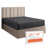 SGI Flat Bed Sheet with 2 Pillow Covers 1000 Thread Count 100% Egyptian Cotton Bedsheet King Size Dark Grey Solid Comfortable & Durable Sheet