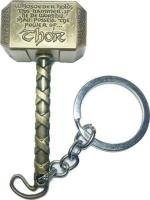 Blue Aura Mismil Gold Metal Thor Hammer Key Chain