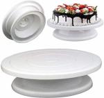 FIVANIO Cake Decorating Rotating Cake Turntable Revolving Cake Stand Sugarcraft Plastic Cake Server (Multicolor, Pack Of 1)