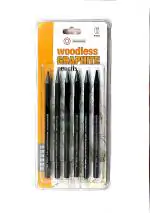 Samvardhan Woodless Graphite Pencils 6 Pieces One Each Of Hb, 2B, 4B, 6B, 8B, Ee For Artistic Sketching And Portrait Making Black Wooden Pencils
