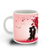 Whats Your Kick Couple With Beautiful Birds Design Printed White Ceramic Coffee Mug and Tea Mug 325 ml