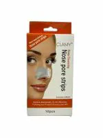 Clamy Removes Blackheads and Oil Dirt Deep Cleansing Hazel Nose Pore Strips - 10 Pcs
