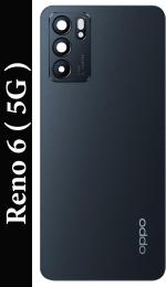 PURPLESAVVY Stellar Black Glass Camera Lens Ring Back Panel For Oppo Reno 6