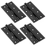 LAPO Premium Stainless Steel Door Butt Hinges, 4 inch x 14 Gauge, 2 mm Thickness, Kabja for Door Wardrobe Cabinets, Soft Movement Kabza (4x14, 4 Pcs, Black Finish)…