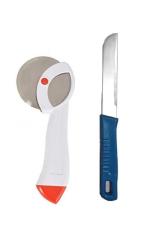 Blue Wonder Stainless Steel Apex Pizza Cutter With Kitchen Vegetables Cutting Knife Chalu and (Multicolour, Pack of 2)