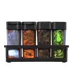 KARP Spice Storage Jar Masala Spice Container Masala Box for Kitchen 125 ml Capacity -Black