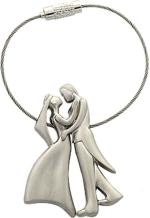 Blue Aura Madhuraj Silver Romantic Valentine Couple With Wire Locking Key Chain