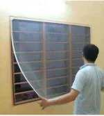 Sri Ashu Creation Nylon Adults Washable WINDOW NET 5X5 WHITE Mosquito Net (White, Frame Hung)