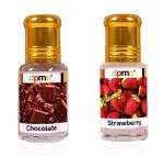 Dpme Chocolate And Strawberry Attar Combo, Concentrated Perfume Oils Roll On 6 Ml Each Unisex