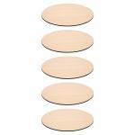 OM KRAFT Light Brown Round Wood Cake Board - 16 Inch (Pack of 5)