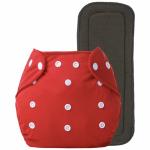 BADAL KIDZ Premium Quaility Baby Cloth Diapers and Wet Free Insert Pads | 1 Cloth Diapers and 1 Insert Pads | Color- Red and Black | Size-M