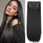 Akashkrishna Straight Black Hair Extensions 20 Inches Long Hair Extensions