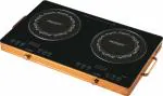 Weltherm Steel Body Double burner infrared cooker (Black) | Radiant Feel Pro Infrared Glass Induction Cooktop Touch Panel HP-500W 4000 Watt | (All Utensil use-able)
