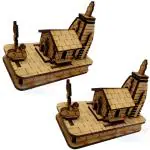 MANSHAMART Set of 2 Wooden Kedarnath Temple Mandir 3D Model/Handmade Shree Kedranath Dham mandir 3D Model/Wooden Mandir/Temple/Pooja ghar for Home & Office