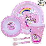 St Stehlen Exclusive Unicorn Design, Melamine Kids Set, 5-Pieces - Unicorn Design