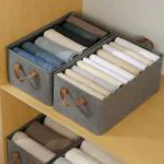 WN BAGS Steel frame Collapsible Fabric Storage Cubes Organizer with Handles Foldable Storage Baskets for Organizing Toys, Books, Shelves, Closet, Large Storage Box with Handles (Pack of 2)