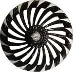 WolkomHome car Wheel Cap, Hub Cap Wheelcover Wheel Cover 16 inch Universal for All 16 inch Wheel Size Cars Set of 4 pc Turbain Silver Black Dc