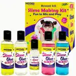 HOTKEI (Makes 20+ slimes) Multicolor Scented DIY Magic Toy Slimy Slime Activator Glue Gel Jelly Putty Making kit Set Toy for Boys Girls Kids Slime Activator Making Kit 4 Colored Glue 1 Activator.