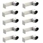 LEEZEN Stainless Steel Patti Bracket For Curtain Rod End To End Holding( PARDA Support) for Door and Window Accessories Fitting for Bedroom and Kitchen Area for 1 Inch Curtain Rod (Pack of 5 Set, silver)