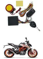Qiisx Tubeless Motorcycle/Bike Alarm Security System Button Remote Key Anti-Theft Alarm with Dual Remote Control for KTM Duke 390 ABS