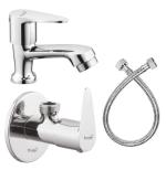 Prestige Pillar cock Angle Valve with 24 Inch Connection Pipe Angle Valve For Geyser/Wash Basin/Bathroom Toilet with Wall Flange