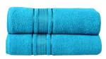 Fash Home International Teal Quick Dry Cotton Bath Towel 70 x 140 cm (Pack Of 2)