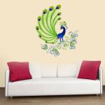 Decor Villa Peacock Feather Wall Sticker & Decal (PVC Vinyl,Size-58 Cm X 48 Cm)