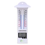 RCSP Plastic Analog And Digital Thermometer With Wide Digital Display For Room Wall Hanging Thermomrter With Hook And Long Life Battery, High Accuracy Thermometer (White)