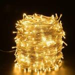 Gesto Warm White Led Serial String Lights, Waterproof Copper Wire Golden Lights for Home Decoration | Yellow Light for Diwali Decoration,Lights for Balcony Outdoor,Christmas, (12 Meter | Pack of 1)